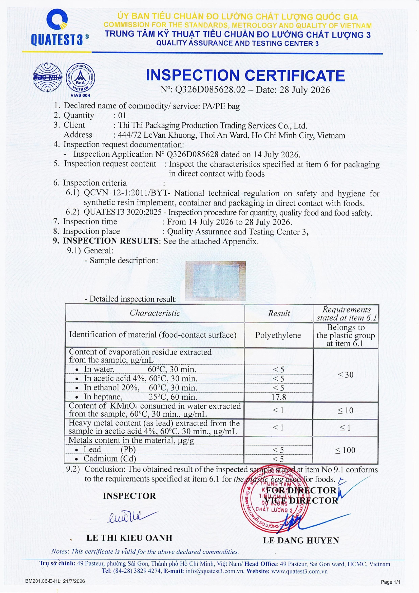 CÔNG TY TNHH SẢN XUẤT THƯƠNG MẠI DỊCH VỤ THI THI PACKAGING